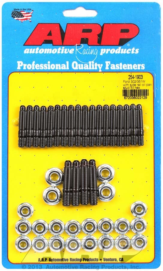 Oil Pan Stud - Hex Nuts - Chromoly - Black Oxide - Small Block Ford - Kit