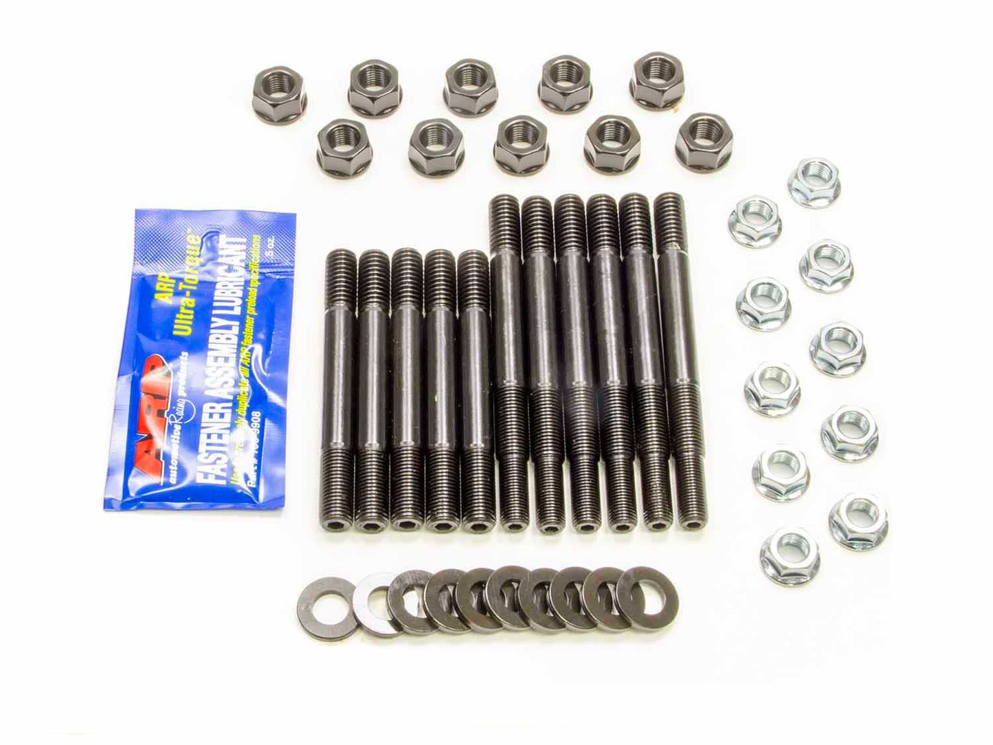 Main Stud Kit - Hex Nuts - 2-Bolt Mains - Chromoly - Black Oxide - Windage Tray - Small Block Ford - Kit