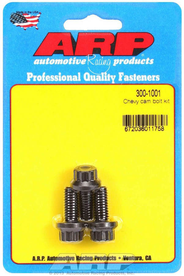 Camshaft Gear Bolt Kit - Pro Series - 5/16-18 in Thread - 0.750 in Long - 7/16 in 12 Point Head - Chromoly - Black Oxide - Chevy V8 - Set of 3