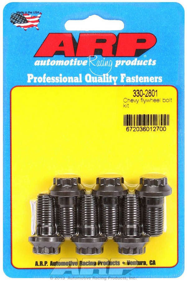 Flywheel Bolt Kit - Pro Series - 7/16-20 in Thread - 0.875 in Long - 12 Point Head - Chromoly - Black Oxide - Tilton Flywheel - Chevy V8 - Set of 6