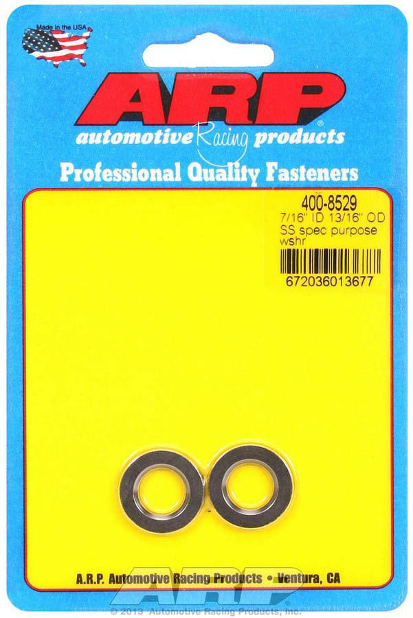 Flat Washer - Special Purpose - Chamfered - 0.438 in ID - 0.812 in OD - 0.120 in Thick - Stainless - Polished - Pair
