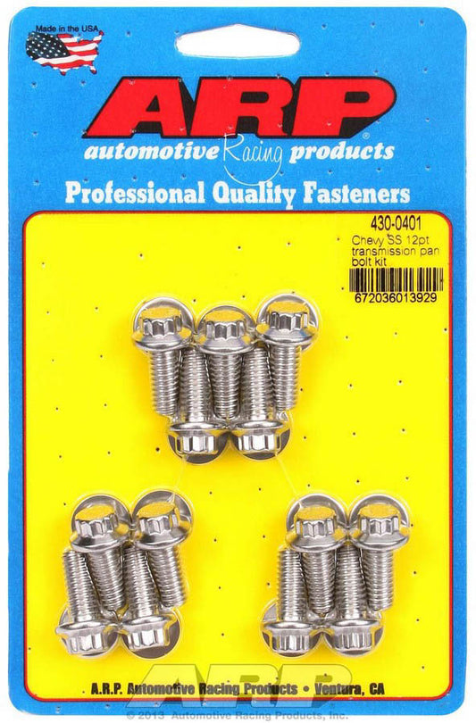 Transmission Pan Bolt Kit - 12 Point Head - Stainless - Polished - TH350 / TH400 - Kit