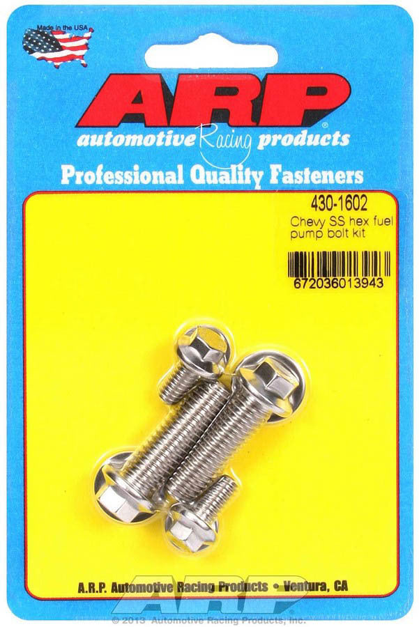 Fuel Pump Bolt Kit - Hex Head - Stainless - Polished - Chevy V8 - Kit