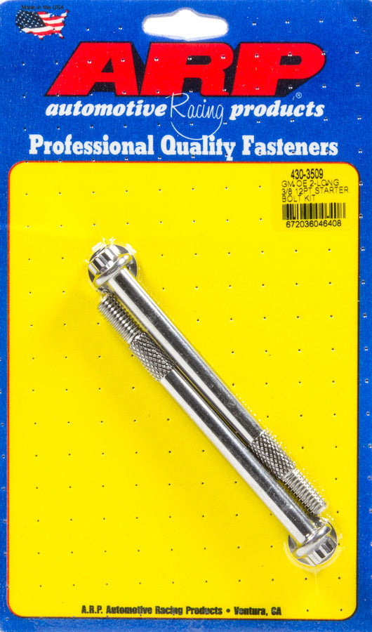 Starter Bolt - 4.660 in Long - 12 Point Head - Stainless - Polished - High Torque Starter - GM - Pair