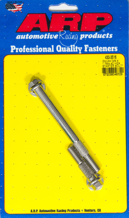 Starter Bolt - 1.750 / 4.400 in Long - Hex Head - Stainless - Polished - Gear Reduction Starter - GM - Pair