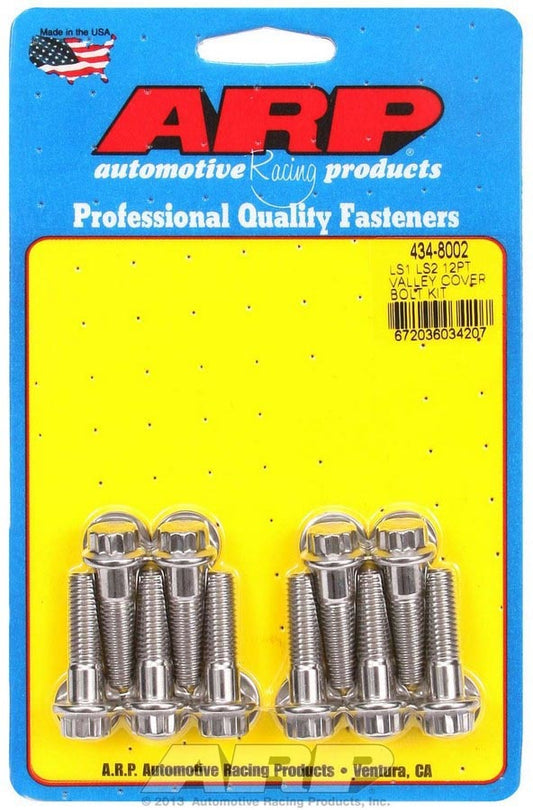 Valley Cover Bolt Kit - 12 Point Head - Stainless - Polished - GM LS-Series - Kit