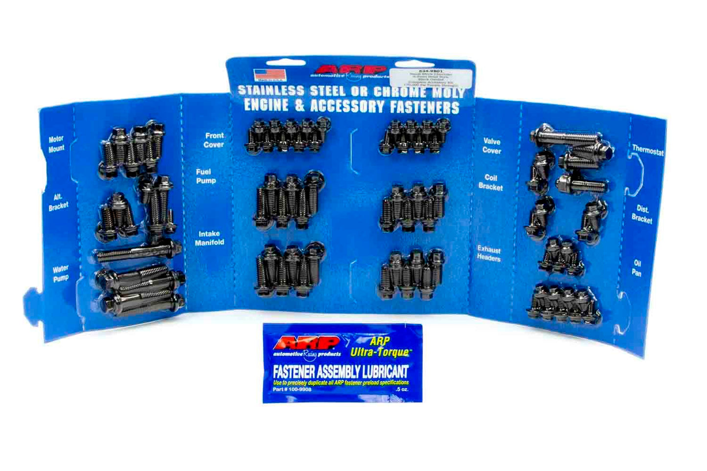 Engine and Accessory Fastener Kit - Hex Head - Chromoly - Black Oxide - Small Block Chevy - Kit