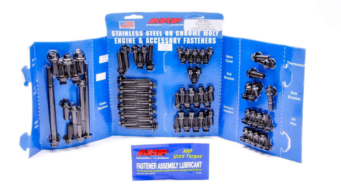 Engine and Accessory Fastener Kit - Hex Head - Chromoly - Black Oxide - Small Block Ford - Kit