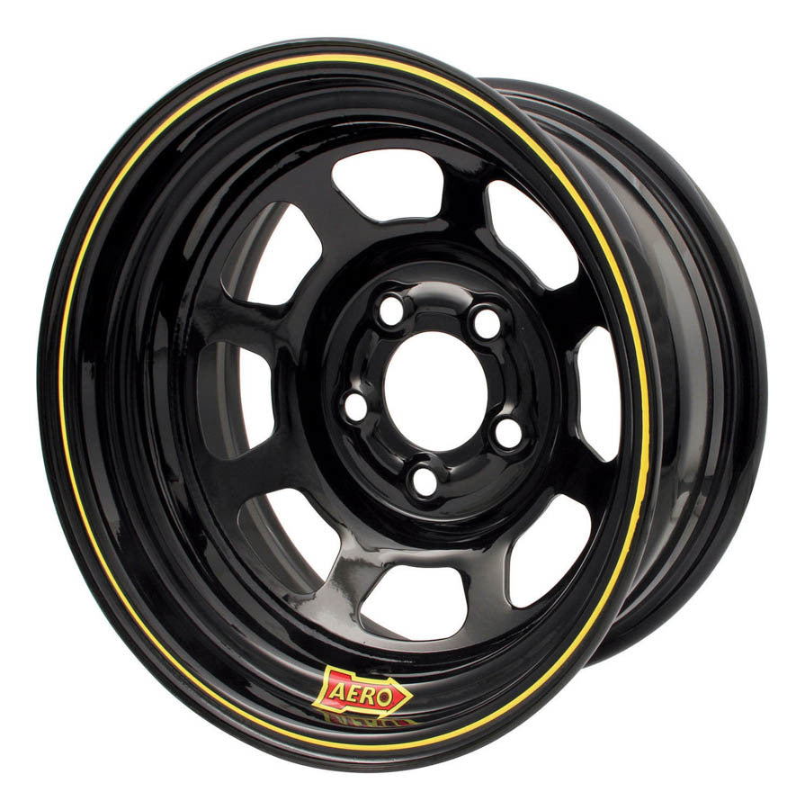 Wheel - 50-Series - 15 x 12 in - 4.000 in Backspace - 5 x 4.75 in Bolt Pattern - Steel - Black Powder Coat - Each