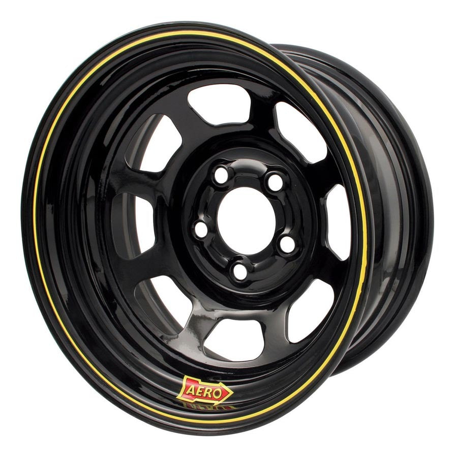 Wheel - 50-Series - 15 x 8 in - 4.000 in Backspace - 5 x 4.75 in Bolt Pattern - Steel - Black Powder Coat - Each