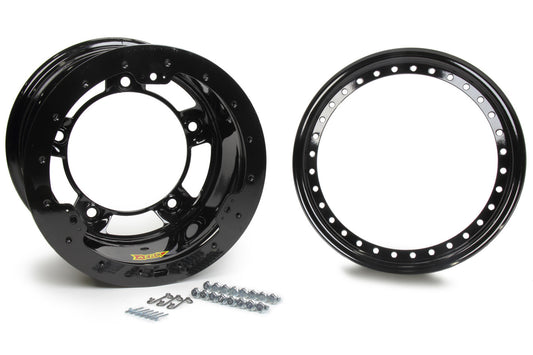 Wheel - 53-Series - 15 x 10 in - 2.000 in Backspace - Wide 5 Bolt Pattern - Beadlock - Steel - Black Powder Coat - Each