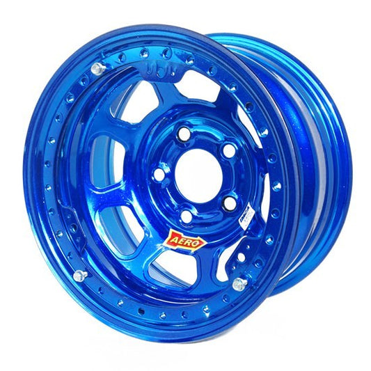 Wheel - 53-Series - 15 x 8 in - 3.000 in Backspace - 5 x 5.00 in Bolt Pattern - Beadlock - Steel - Blue Chrome - Each