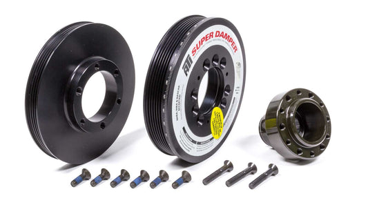 Harmonic Balancer - Serpentine Super Damper - 7.480 in OD - SFI 18.1 - Aluminum / Steel - Black - Internal Balance - GM LS-Series - Each