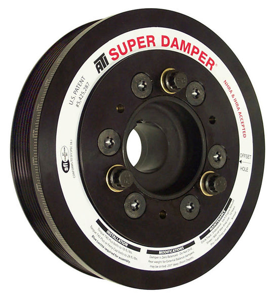 Harmonic Balancer - Serpentine Super Damper - 6.780 in OD - SFI 18.1 - Aluminum / Steel - Black - Internal Balance - GM LS-Series - Each