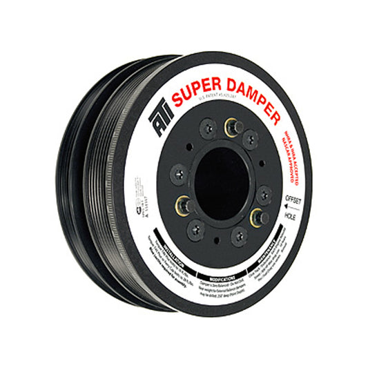 Harmonic Balancer - Serpentine Super Damper - 6.780 in OD - SFI 18.1 - AC Pulley - Aluminum / Steel - Black - Internal Balance - Small Block Chevy - Each