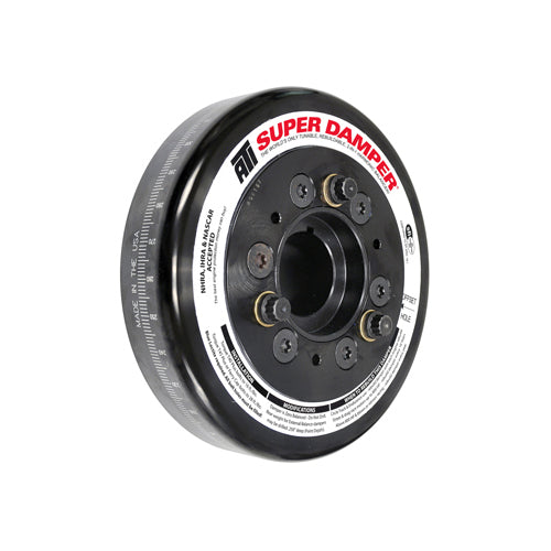 Harmonic Balancer - Super Damper - Undersized - 6.325 in OD - SFI-18.1 - Internal Balance - Steel - Black Paint - Small Block Chevy - Each
