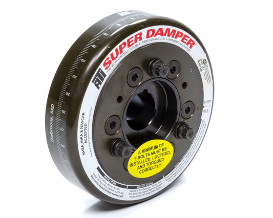 Harmonic Balancer - Super Damper - 6.325 in OD - SFI 18.1 - Steel - Black Oxide - Internal Balance - Small Block Chevy - Each