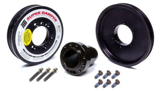 Harmonic Balancer - Serpentine Super Damper - 7.480 in OD - SFI 18.1 - Aluminum / Steel - Black - Internal Balance - GM LS-Series - Each