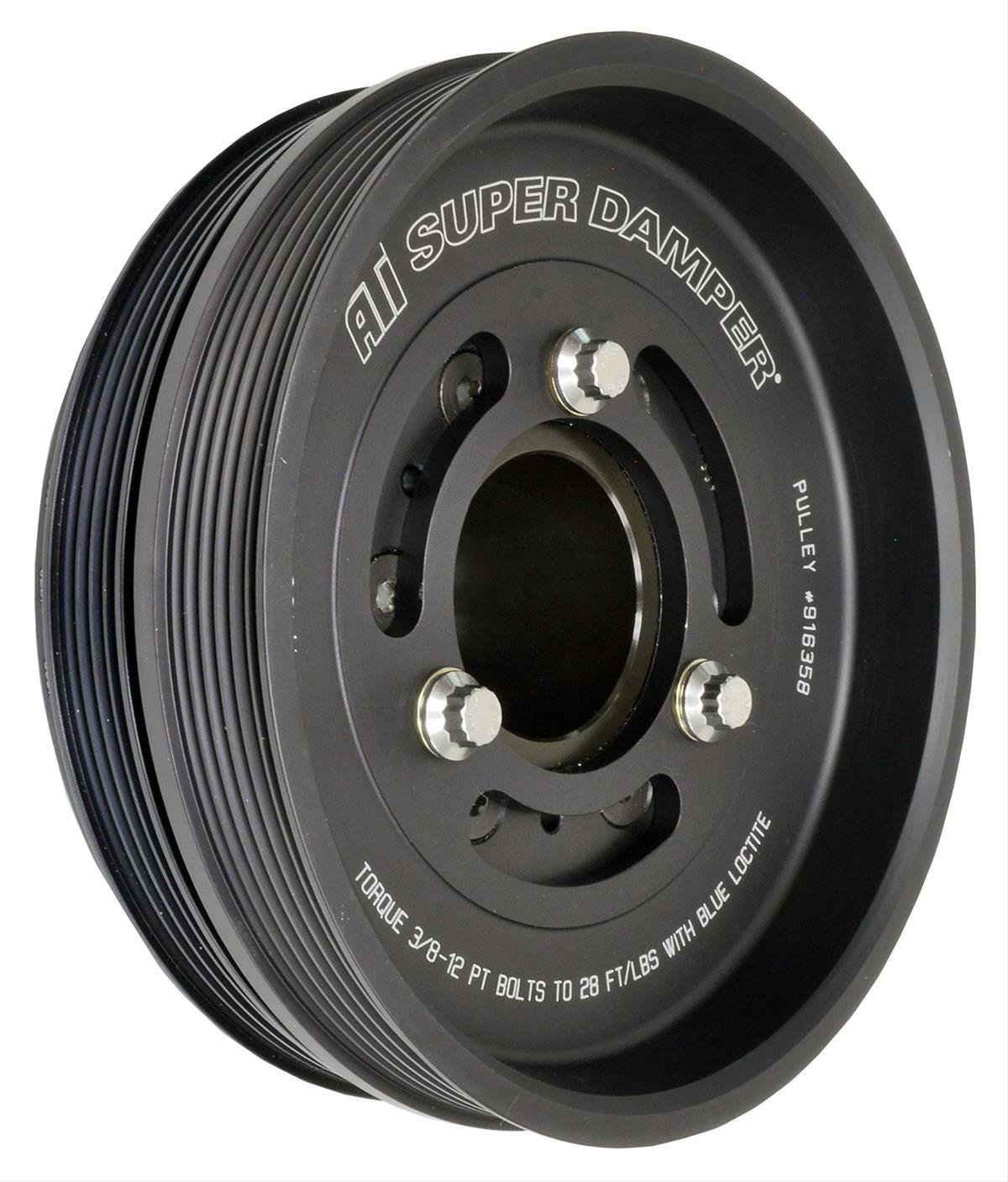 Harmonic Balancer - Serpentine Super Damper - 7.525 in OD - SFI 18.1 - Steel - Black Oxide - Internal Balance - GM LS-Series - Each