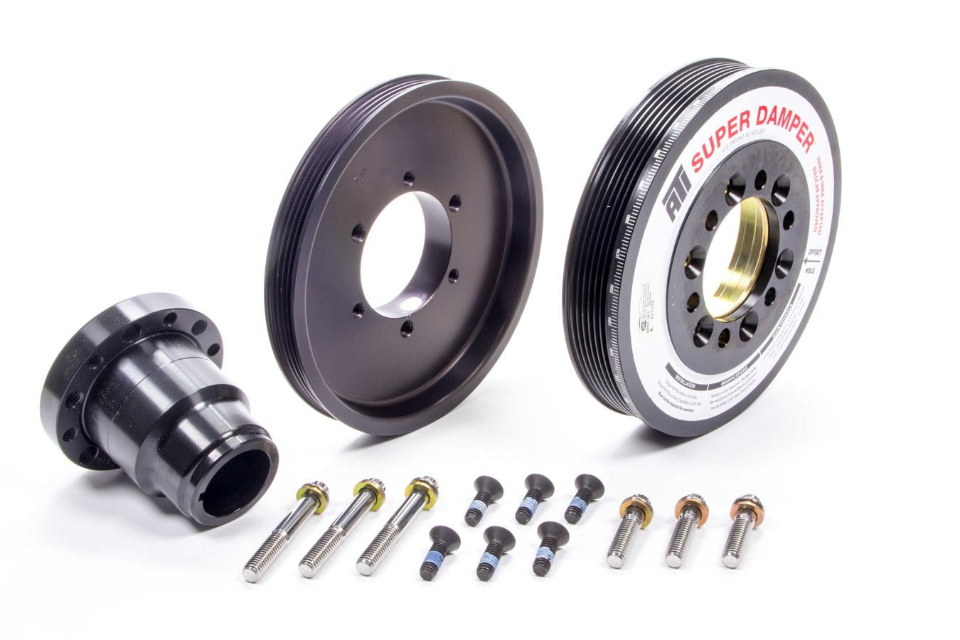 Harmonic Balancer - Supercharged Super Damper - 7.425 in OD - SFI 18.1 - Steel - Black Oxide - Internal Balance - GM LS-Series - Each