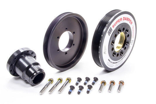 Harmonic Balancer - Supercharged Super Damper - 7.425 in OD - SFI 18.1 - Steel - Black Oxide - Internal Balance - GM LS-Series - Each