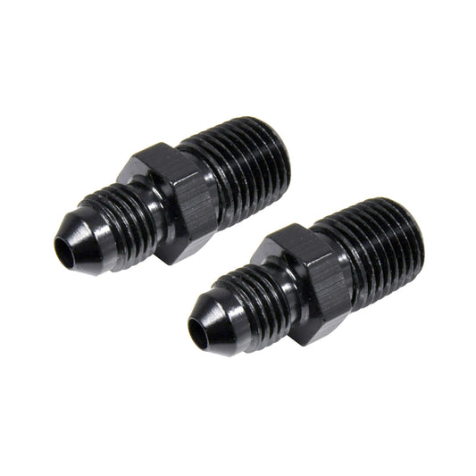 Fitting - Adapter - Straight - 6 AN Male to 1/4 in NPSM Male - Crush Washer - Aluminum - Black Anodized - Pair