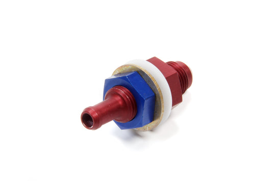 Fitting - Bulkhead - Straight - 6 AN Male Bulkhead to 5/16 in Hose Barb - Aluminum - Red Anodized - Each
