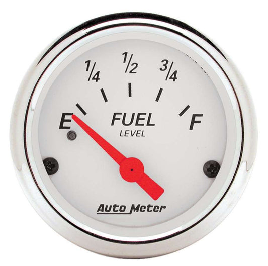 Fuel Level Gauge - Arctic White - 240-33 ohm - Electric - Analog - Short Sweep - 2-1/16 in Diameter - White Face - Each