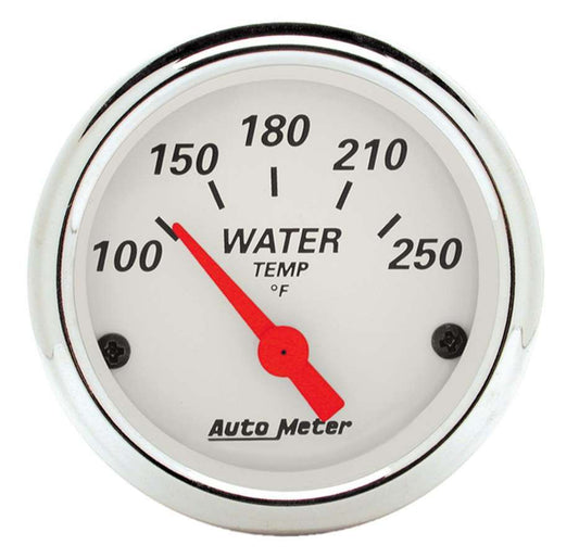 Water Temperature Gauge - Artic White - 100-250 Degree F - Electric - Analog - Short Sweep - 2-1/16 in Diameter - White Face - Each