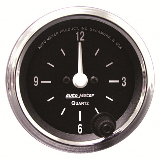 Clock Gauge - Cobra - Electric - Analog - 2-1/16 in Diameter - Black Face - Each