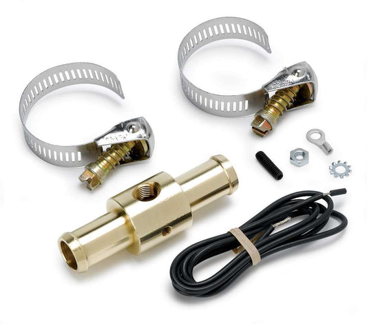 Fitting - Gauge Adapter - Straight - 5/8 in Hose Barb to 5/8 in Hose Barb - 1/8 in NPT Gauge Port - Brass - Natural - Electric Temperature Gauges - Each