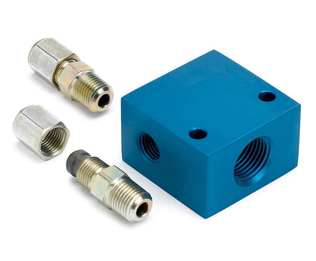 Temperature Manifold - 5/16 in OD Tubing - Aluminum - Blue Anodized - Fittings - Kit