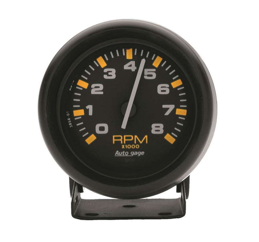 Tachometer - Auto Gage - 8000 RPM - Electric - Analog - 2-3/4 in Diameter - Pedestal Mount - Black Face - Each