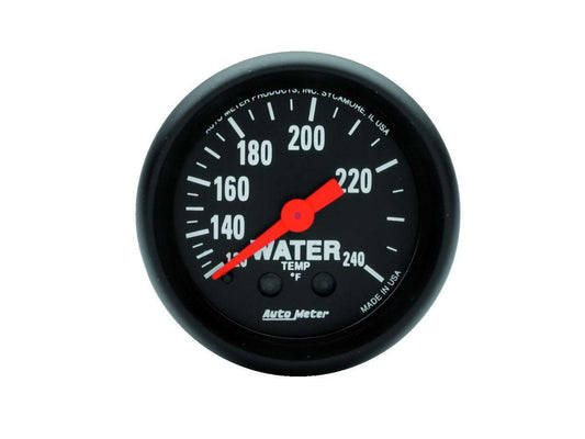 Water Temperature Gauge - Z-Series - 120-240 Degree F - Mechanical - Analog - Full Sweep - 2-1/16 in Diameter - Black Face - Each