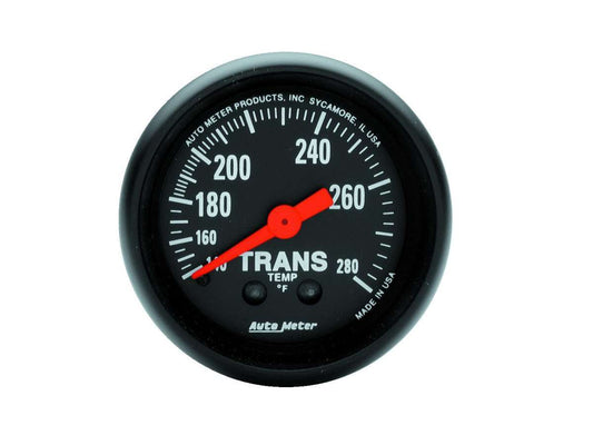 Transmission Temperature Gauge - Z-Series - 140-280 Degree F - Mechanical - Analog - Full Sweep - 2-1/16 in Diameter - Black Face - Each