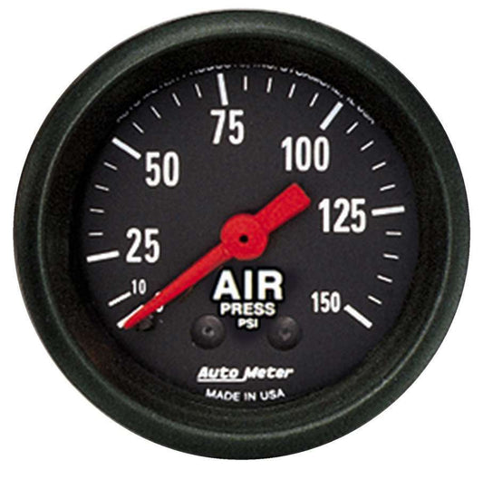 Air Pressure Gauge - Z-Series - 0-150 psi - Mechanical - Analog - 2-1/16 in Diameter - Black Face - Each
