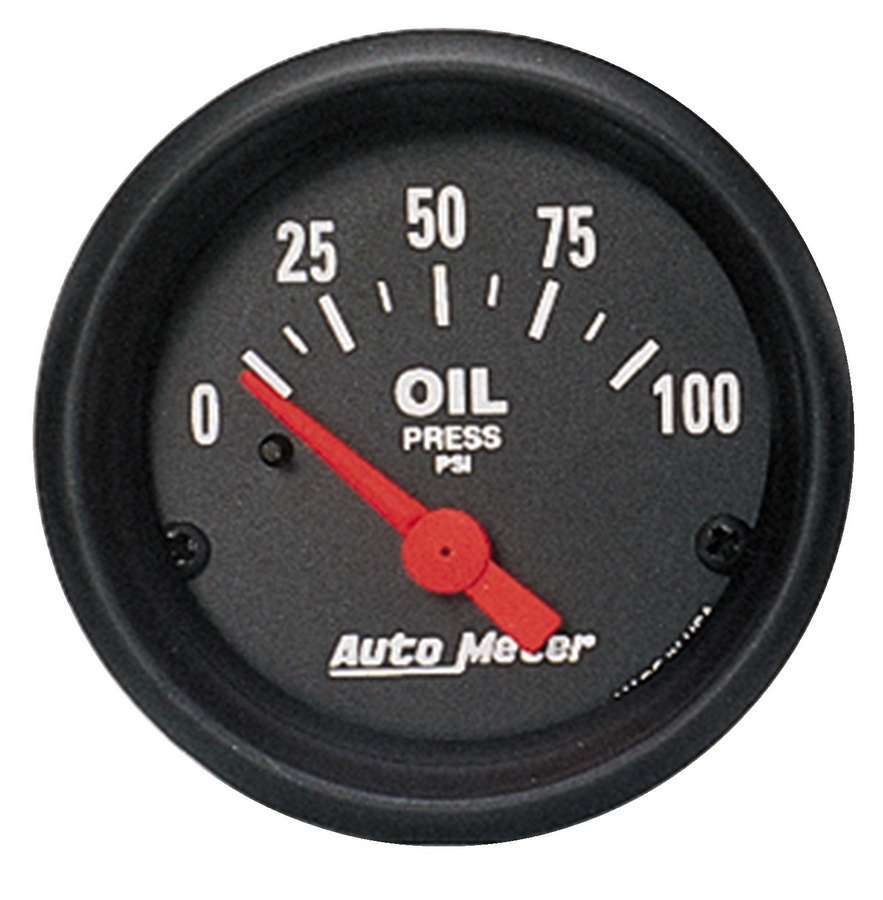 Oil Pressure Gauge - Z-Series - 0-100 psi - Electric - Analog - Short Sweep - 2-1/16 in Diameter - Black Face - Each