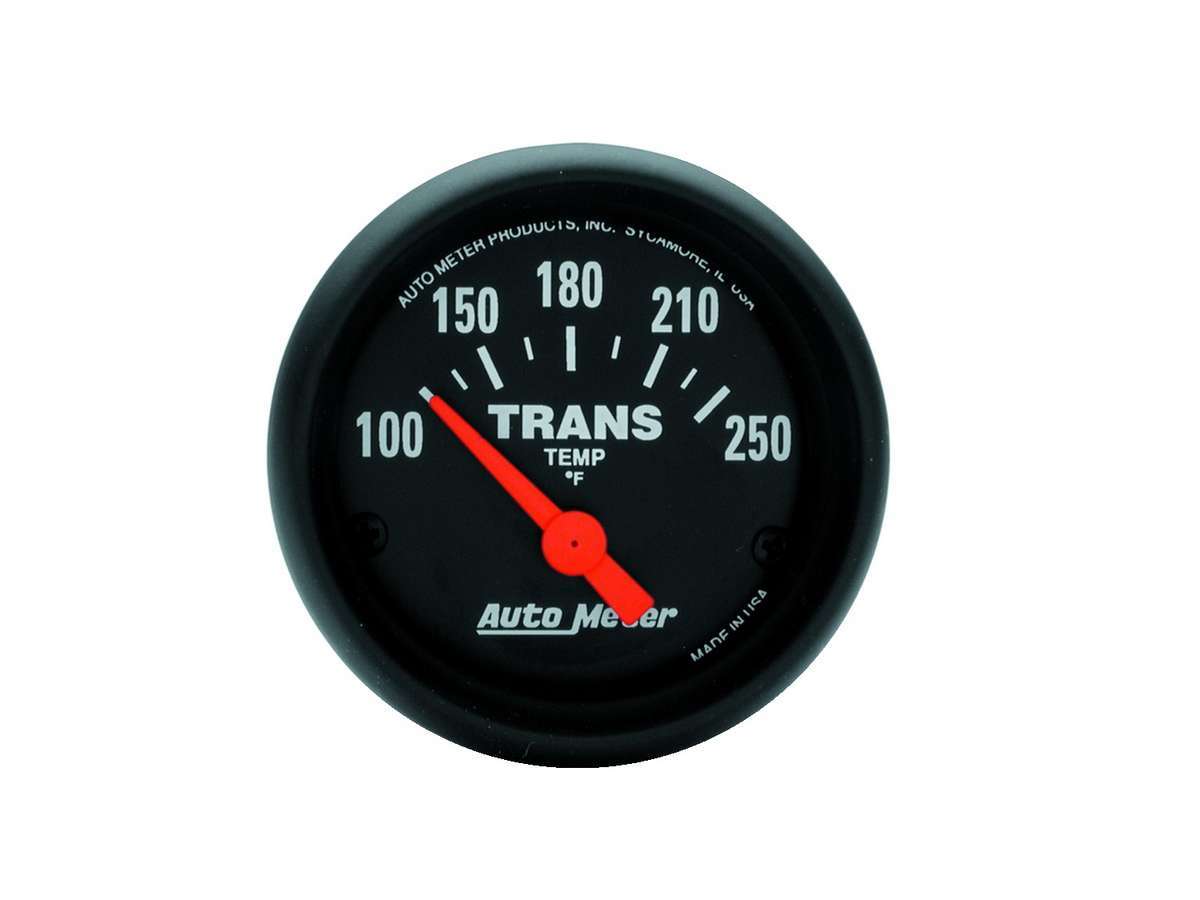 Transmission Temperature Gauge - Z-Series - 100-250 Degree F - Electric - Analog - Short Sweep - 2-1/16 in Diameter - Black Face - Each