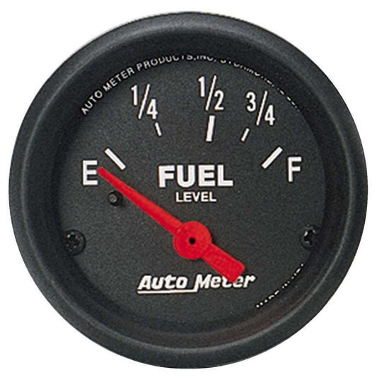Fuel Level Gauge - Z-Series - 0-90 ohm - Electric - Analog - Short Sweep - 2-1/16 in Diameter - Black Face - Each