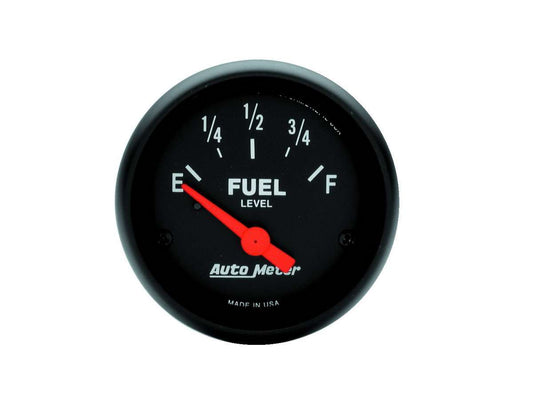 Fuel Level Gauge - Z-Series - 0-30 ohm - Electric - Analog - Short Sweep - 2-1/16 in Diameter - Black Face - Each