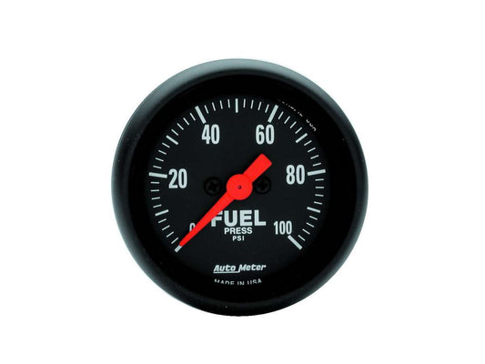 Fuel Pressure Gauge - Z-Series - 0-100 psi - Electric - Analog - Full Sweep - 2-1/16 in Diameter - Black Face - Each