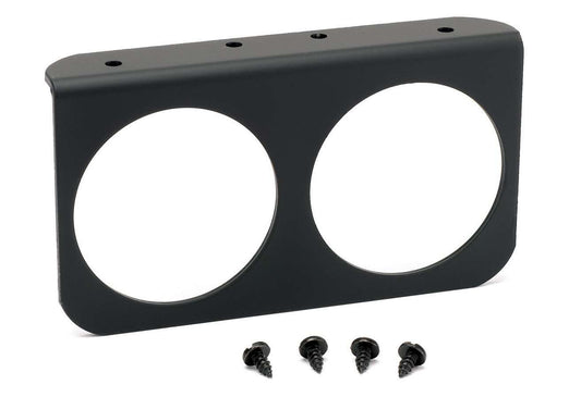 Gauge Mounting Panel - Two 2-5/8 in Holes - Hardware Included - Aluminum - Black Anodized - Universal - Each