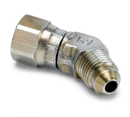 Fitting - Adapter - 45 Degree - 4 AN Female Swivel to 4 AN Male - Steel - Natural - Mechanical Pressure Gauges - Each