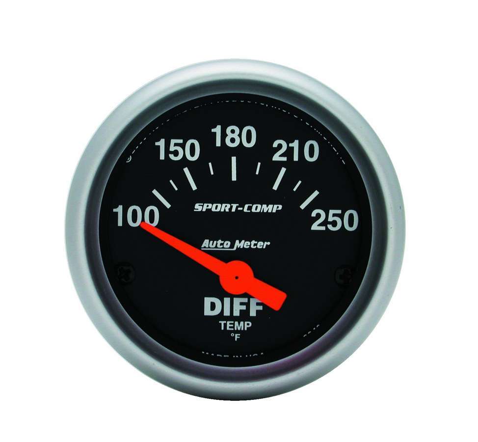 Differential Temperature Gauge - Sport-Comp - 100-250 Degree F - Electric - Analog - Short Sweep - 2-1/16 in Diameter - Black Face - Each