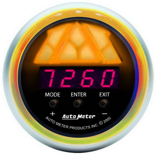 Shift Light - Sport-Comp - 0-16000 RPM - 1 Shift Point - Digital - 2-1/16 in Diameter - Amber Light - Black Face - Each