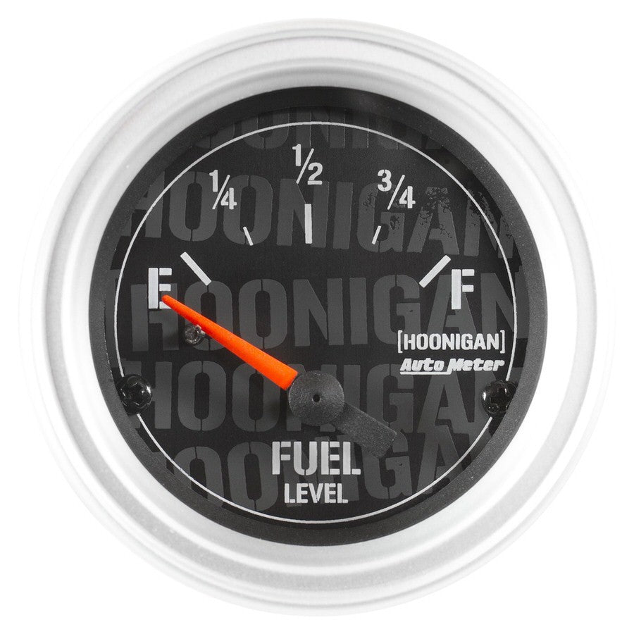 Fuel Level Gauge - Hoonigan Ultra-Lite - 240-33 ohm - Electric - Analog - Short Sweep - 2-1/16 in Diameter - Black Face - Each