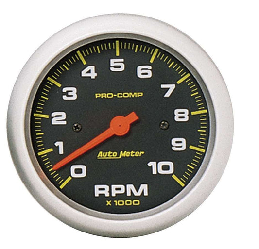 Tachometer - Pro-Comp - 10000 RPM - Electric - Analog - 3-3/8 in Diameter - Dash Mount - Black Face - Each
