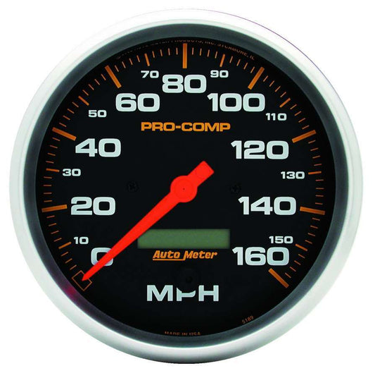 Speedometer - Pro-Comp - 160 MPH - Electric - Analog - 5 in Diameter - Programmable - Black Face - Each