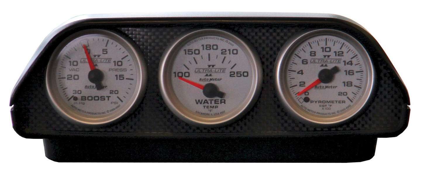 Gauge Pod - Three 2-1/16 in Diameter Gauges - Dash - Plastic - Black - Universal - Each