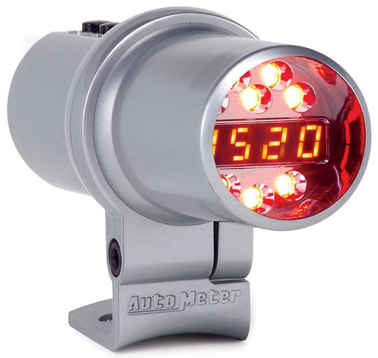 Shift Light - Pro Shift-Lite Level 1 - 1 Shift Point - Digital - 2.10 in Diameter - Amber LED - Silver Case - Each